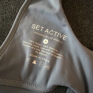 SET Active Light Gray Scoop Sports Bra